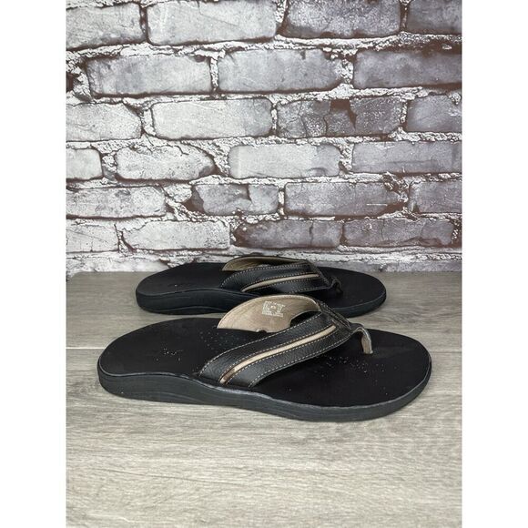 Reef Element TQT Sandals Brown Thong Flip Flop Bottle Opener Mens Sz 13M US/46EU